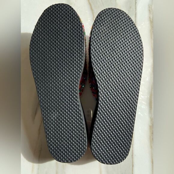 NIB Mystique Multi Colored Sequined Slide Sandals - Picture 7 of 11